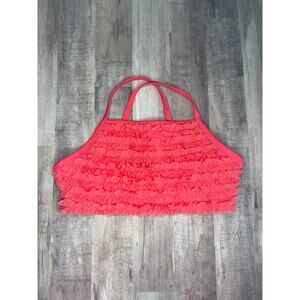 Hanna Andersson Pink Ruffle Swim Top sz 6/7